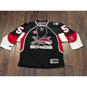 York Simcoe Express Jersey Youth Medium Black Red White AAA Hockey Lace Up
